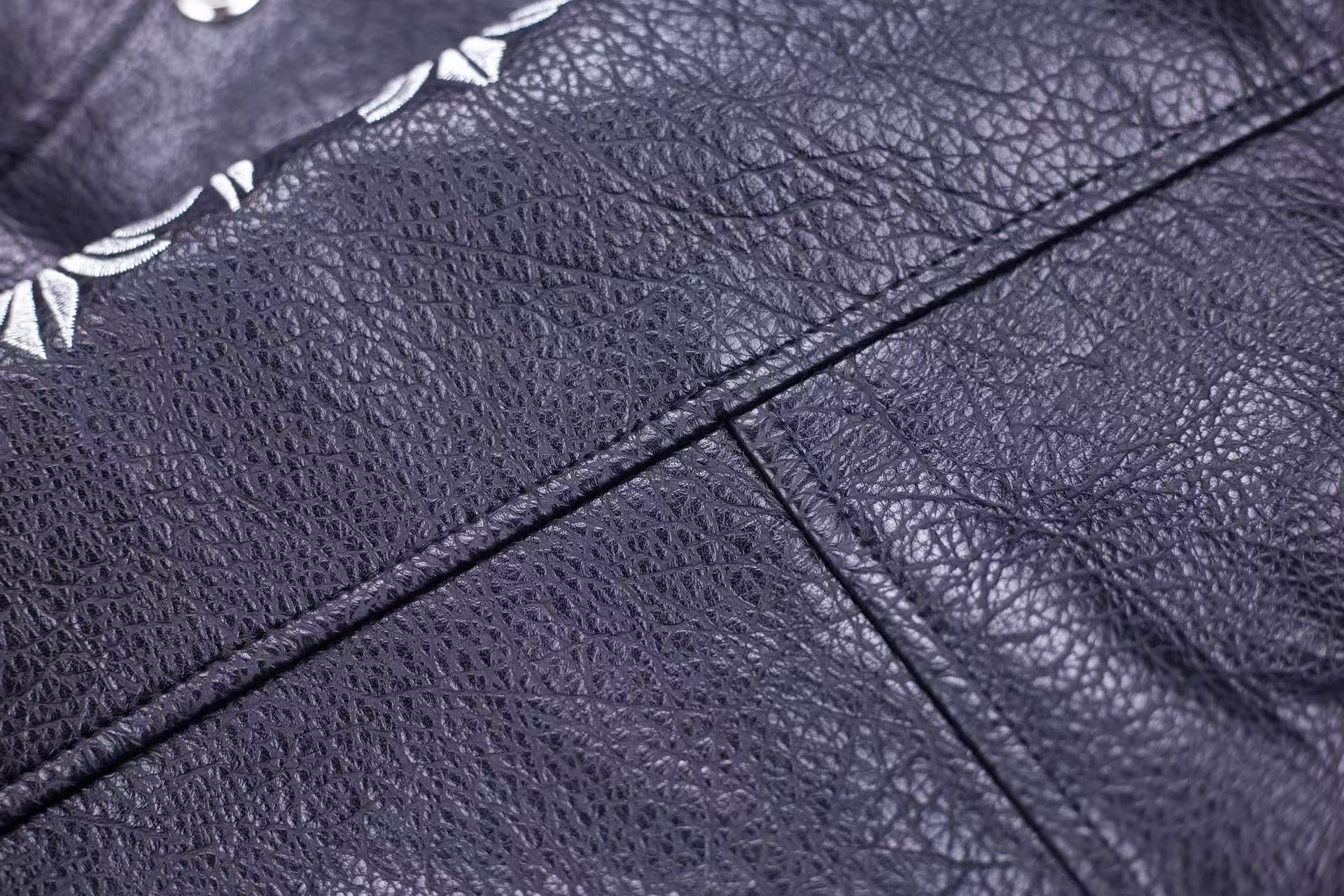 Chrome Hearts Fleur-de-lis Patch Varsity Jacket - Grey Tie-dye Outerwear A5588